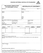 Certificate of conformity(Pvoc)